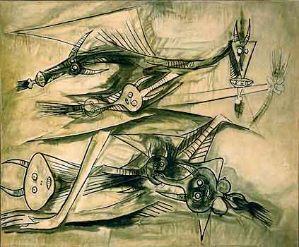 Femme assise [Seated Woman] by Wilfredo        Lam