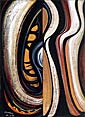 Study for metallic and polychrome door by  David Alfaro        Siqueiros